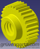 GruvenParts Rendering of Solid Brass Brake Pedal Adjuster Gear