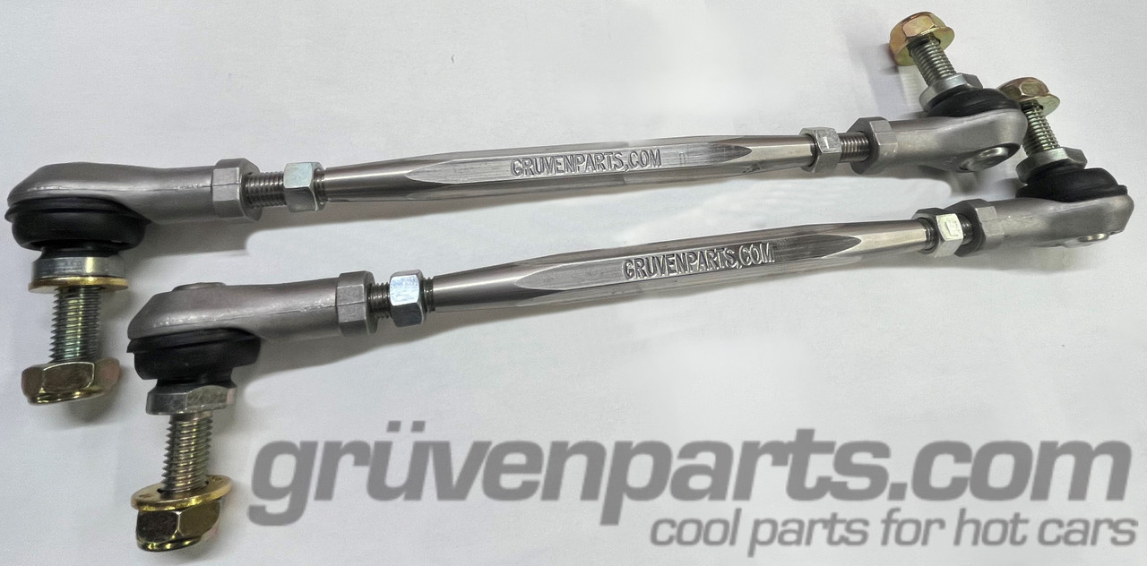 Fiat 500 Billet Front Adjustable Swaybar End Link Set - GruvenParts