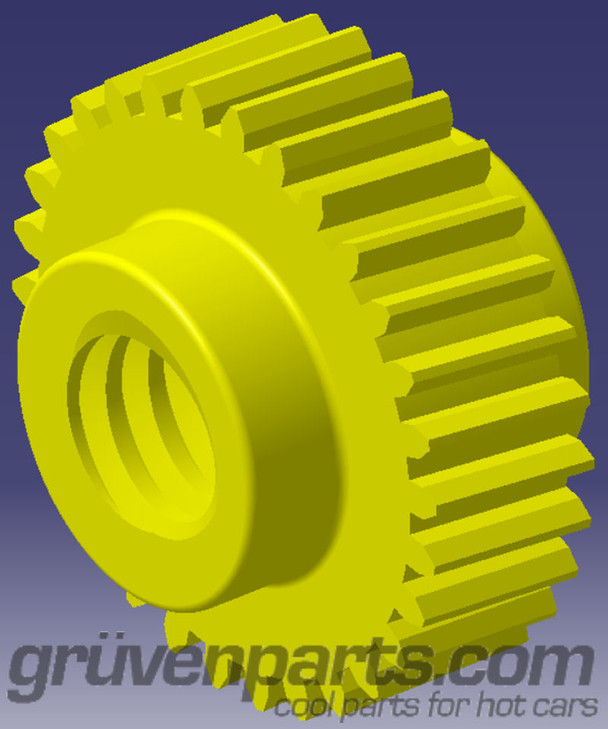 GruvenParts Rendering of Solid Brass Brake Pedal Adjuster Gear