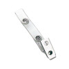 2105-1985 Clear Vinyl 2-Hole Badge Clips w/ Large Snaps - 2.75'' (100 per pack)