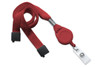 Pack of 100 - 5/8" Flat Tubular Lanyard with Breakaway and Slotted Reel and Clear Vinyl Strap