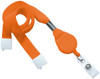 Pack of 100 - 5/8" Flat Tubular Lanyard with Breakaway and Slotted Reel and Clear Vinyl Strap