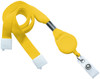 Pack of 100 - 5/8" Flat Tubular Lanyard with Breakaway and Slotted Reel and Clear Vinyl Strap