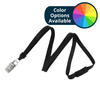 Pack of 100 - 3/8" Flat Braid Lanyard with Breakaway and Bulldog Clip