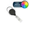 Pack of 50 - Badge Reel Carabiner with Belt Clip and Clear Strap