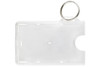 Pack of 50 - Frosted Rigid Plastic Horizontal 1-Card Holder with Slot and Key Ring 3.38 x 2.13"