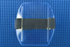 Pack of 25 - Clear Vinyl Vertical Arm Band Badge Holder with Blue Strap 4.38" x 2.5"