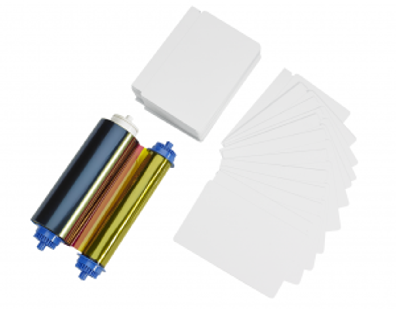 Zebra 105999-10L2 Media Kit 400 PVC Cards w/ Slots  YMCO Ribbon  AnythingID