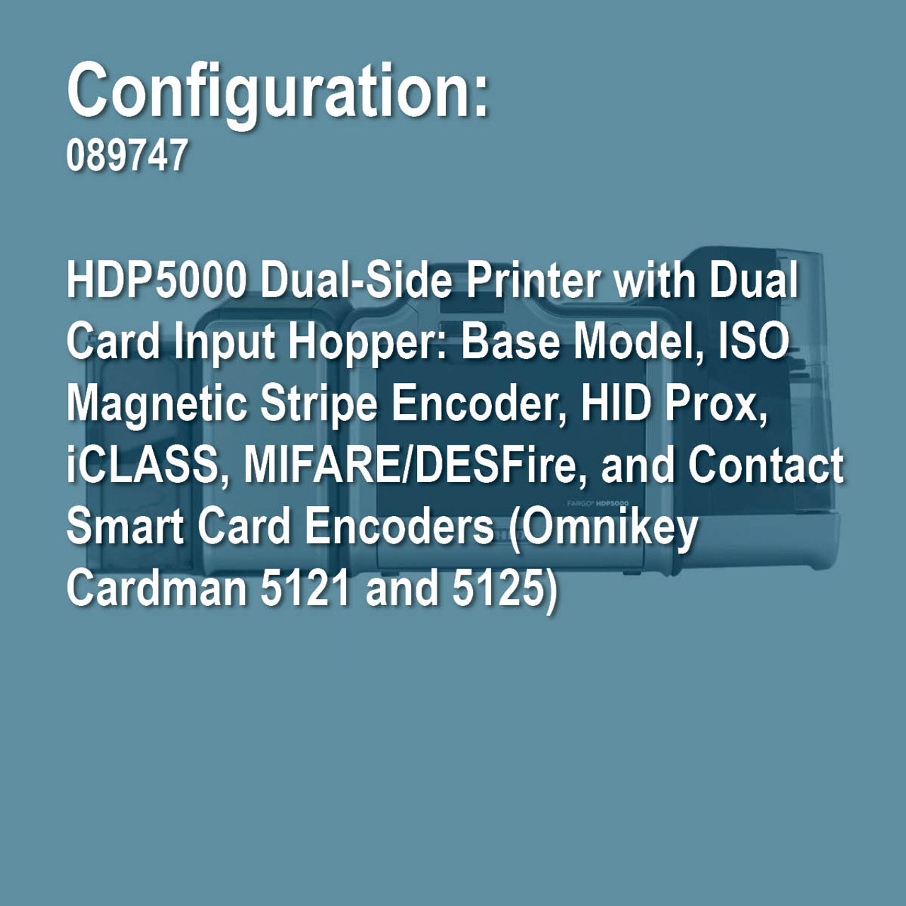 Fargo 089747 HDP5000 Duplex Retransfer ID Card Printer