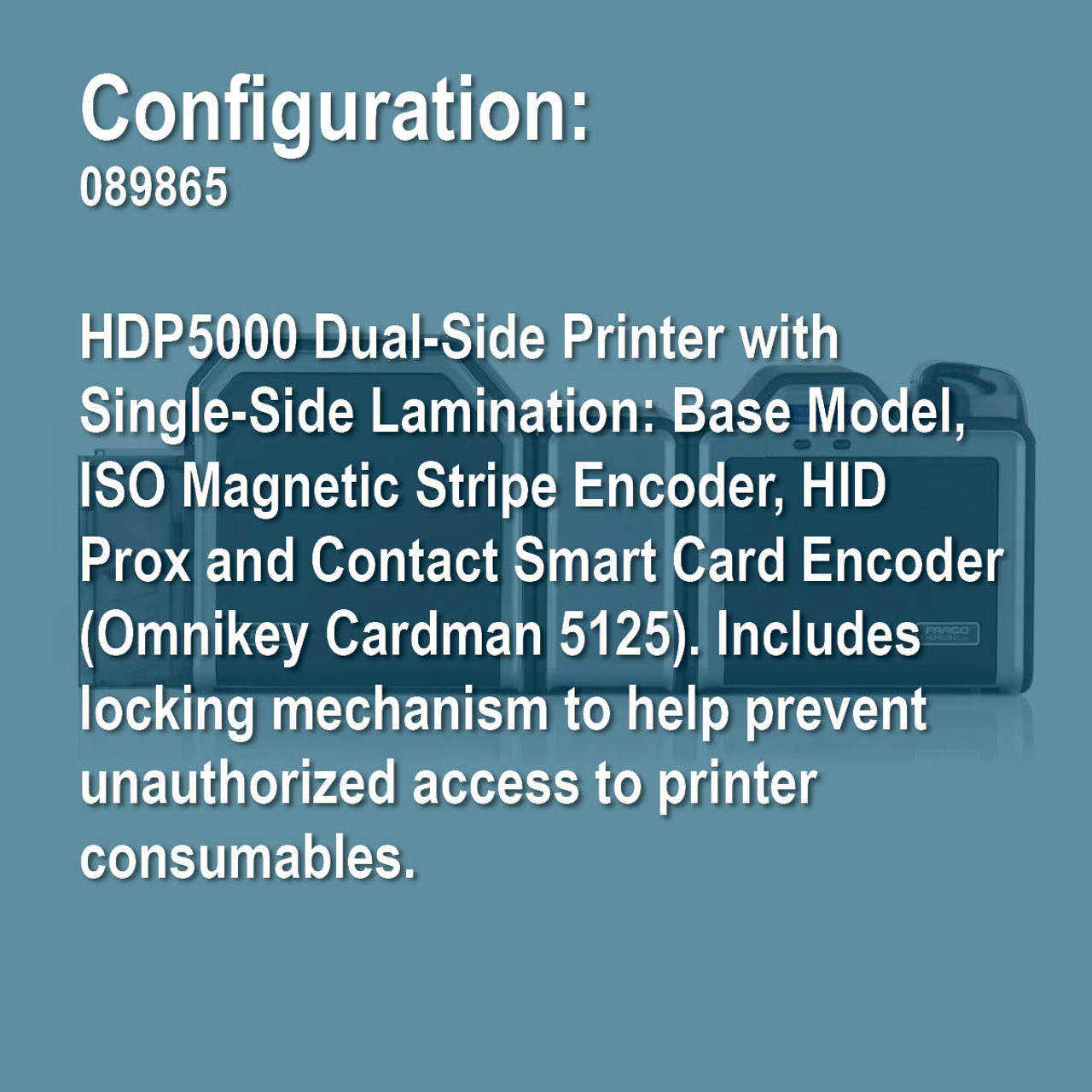 Fargo 089865 HDP5000 Duplex Retransfer ID Card Printer