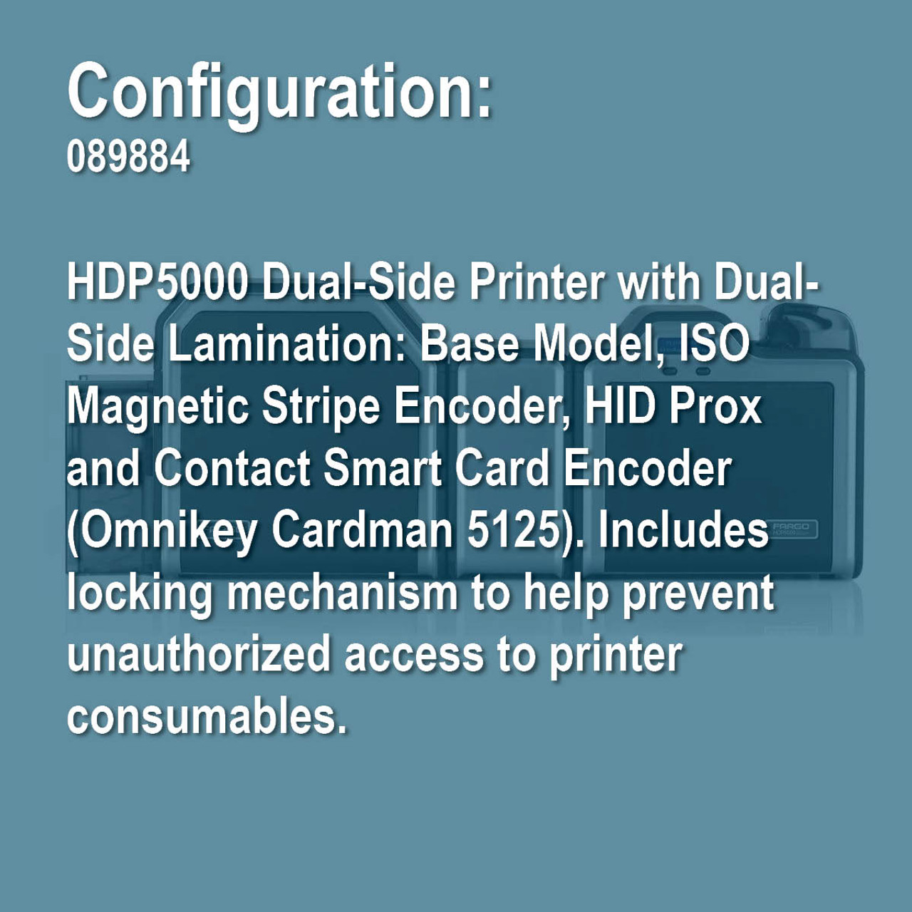 Fargo 089884 HDP5000 Duplex Retransfer ID Card Printer