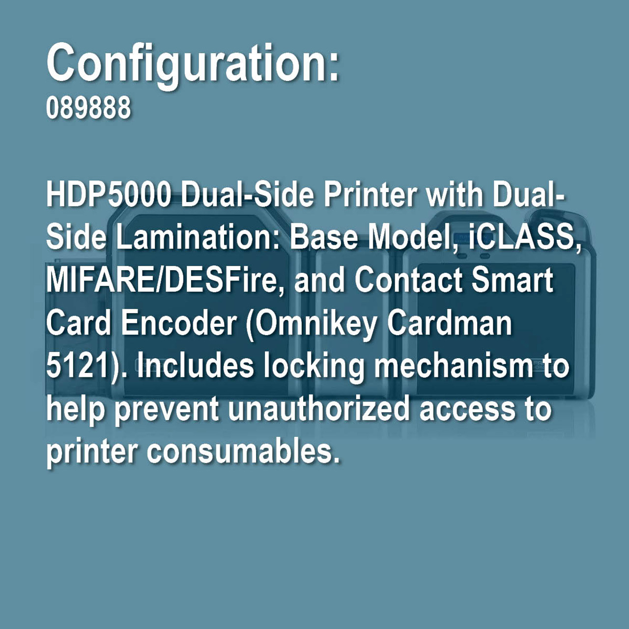 Fargo 089888 HDP5000 Duplex Retransfer ID Card Printer