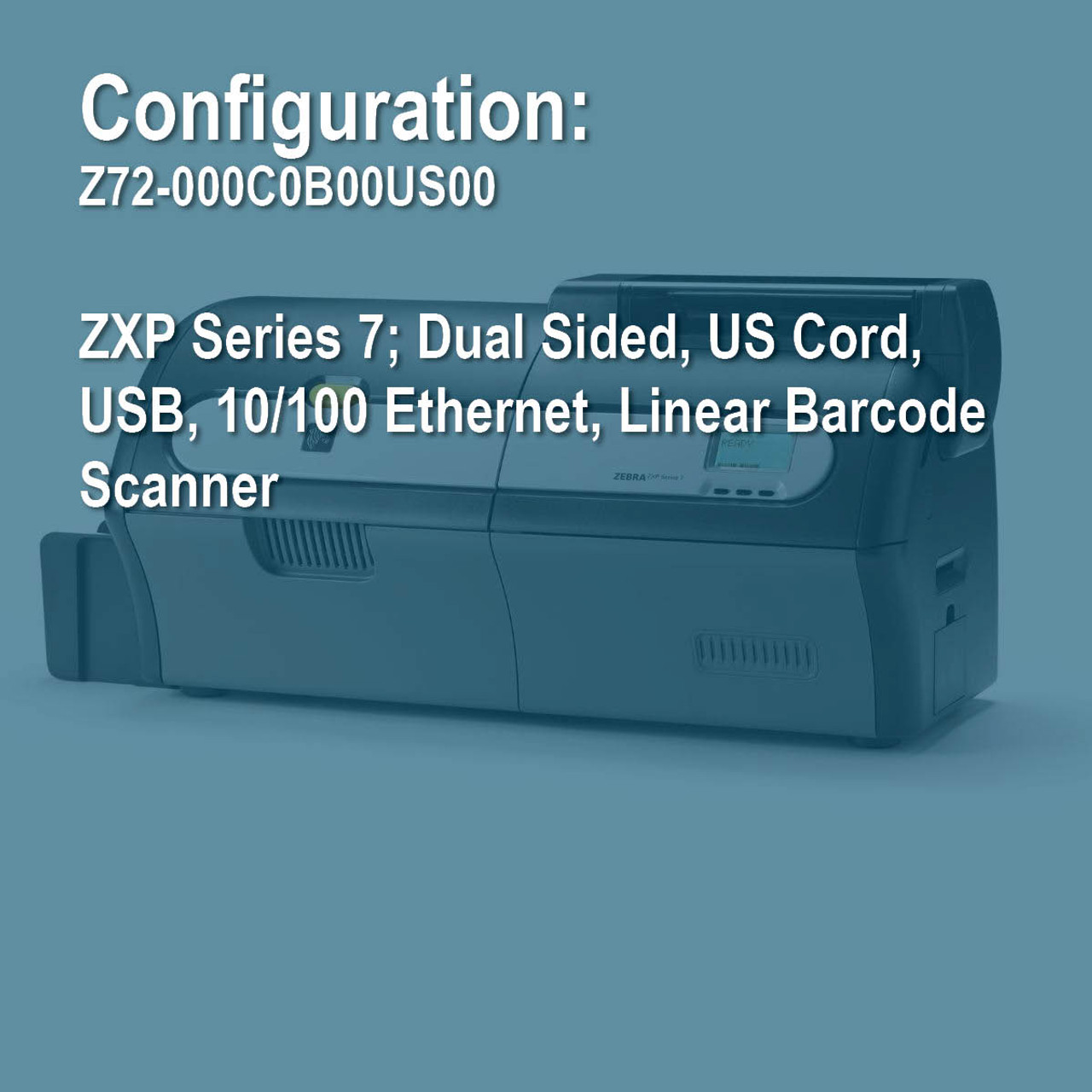 Zebra Z72-000C0B00US00 ZXP7 Duplex ID Card Printer