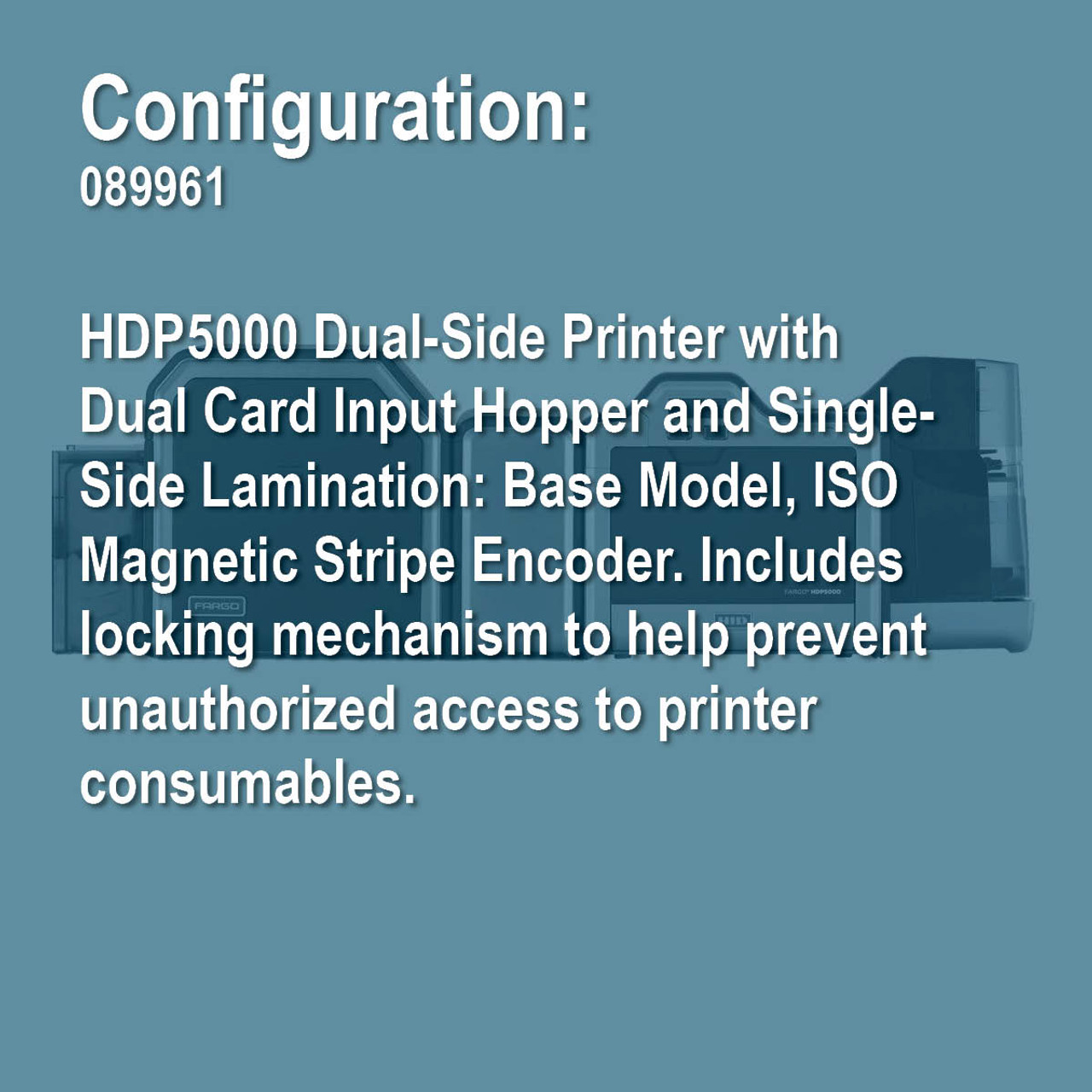 Fargo 089961 HDP5000 Duplex Retransfer ID Card Printer