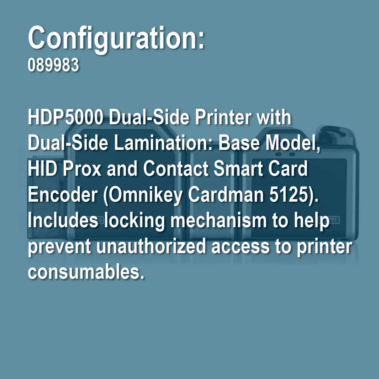 Fargo 089983 HDP5000 Duplex Retransfer ID Card Printer