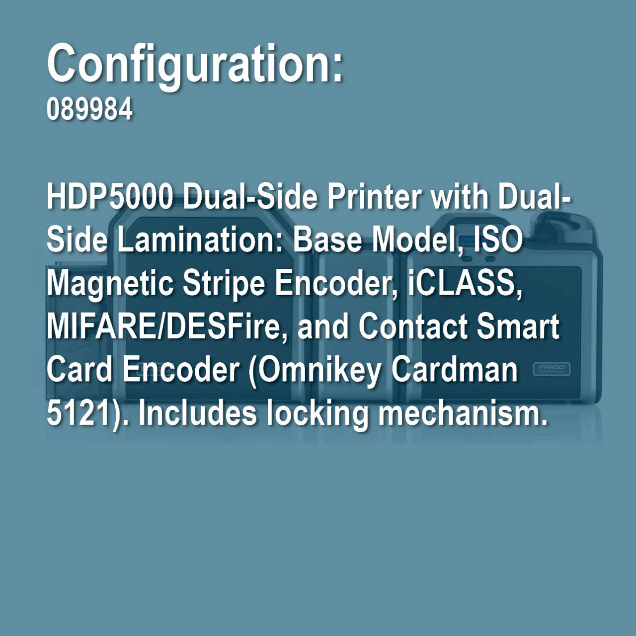 Fargo 089984 HDP5000 Duplex Retransfer ID Card Printer