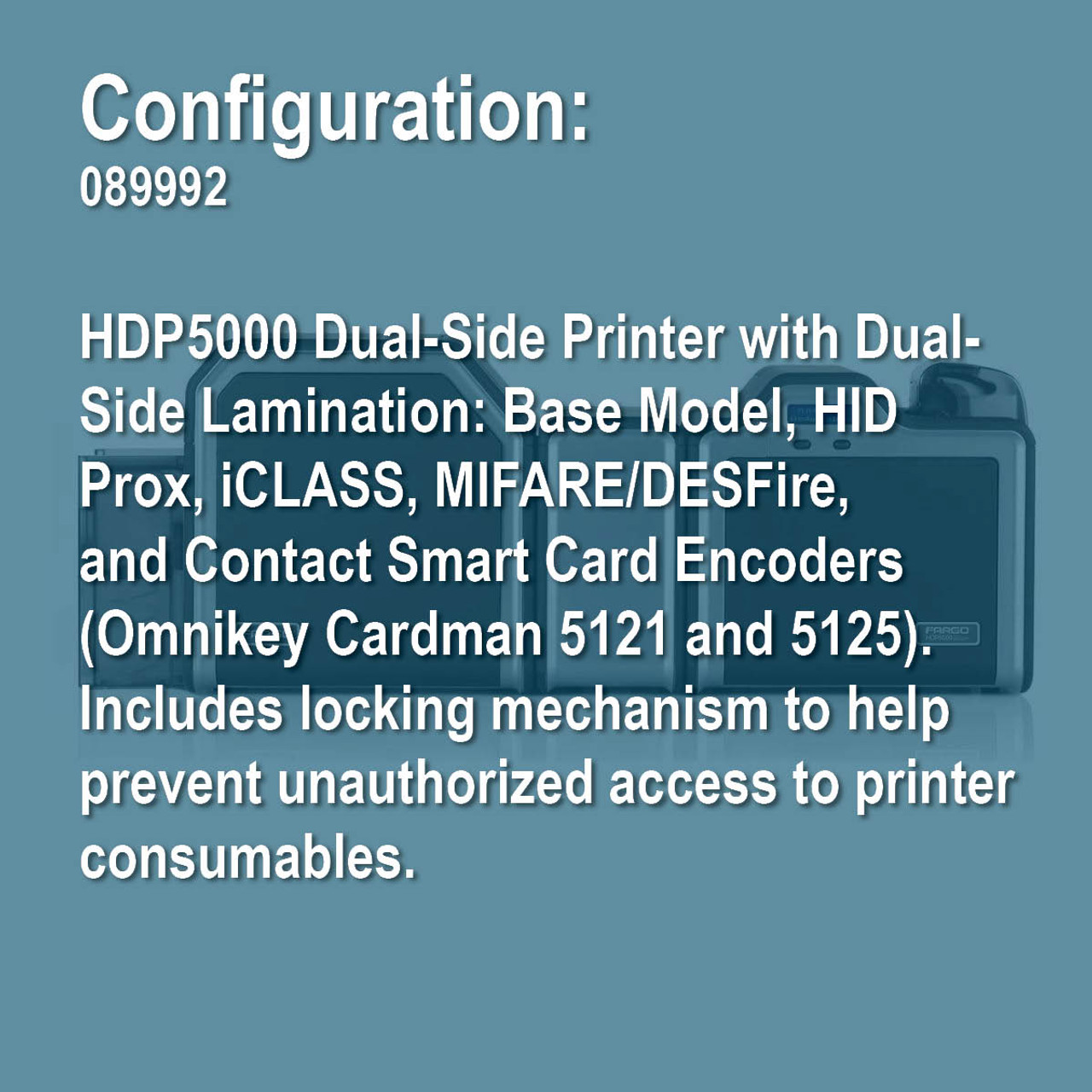 Fargo 089992 HDP5000 Duplex Retransfer ID Card Printer