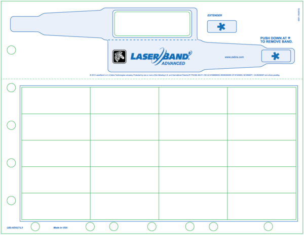 LaserBand LB2-ADULT-L3 Adult Wristband with 20 Labels (1000 Sheets)