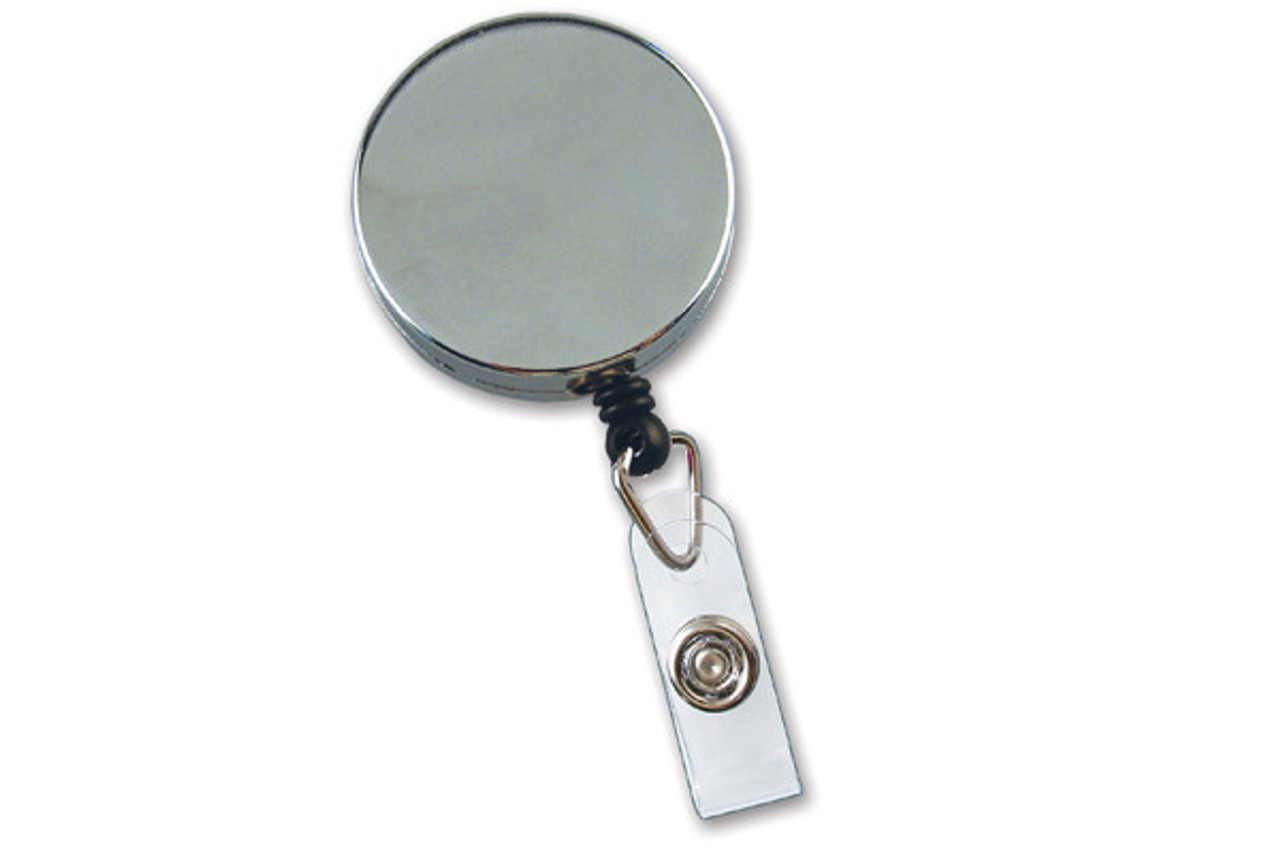 505-HD-CRM Heavy Duty Badge Reels - 1.5'' - Belt Clip - Clear Strap - 25 per pack