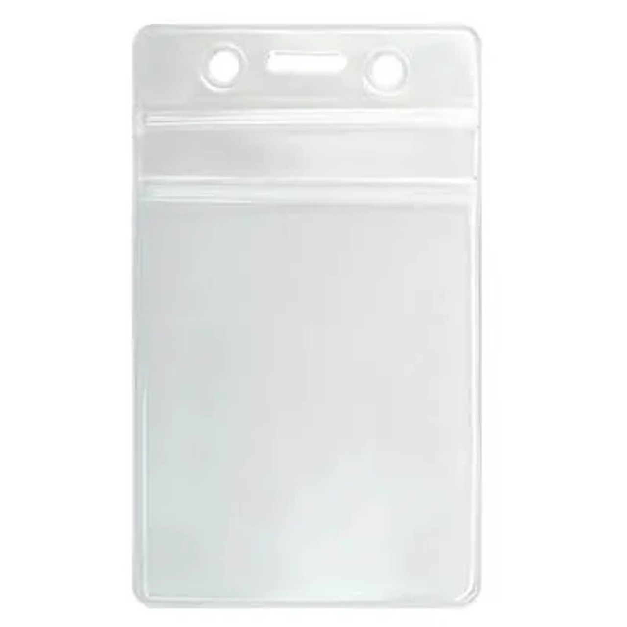 506-ZS-CLR Clear Vinyl Vertical Badge Holder with Clear Zip-Lock Closure - 100 pack