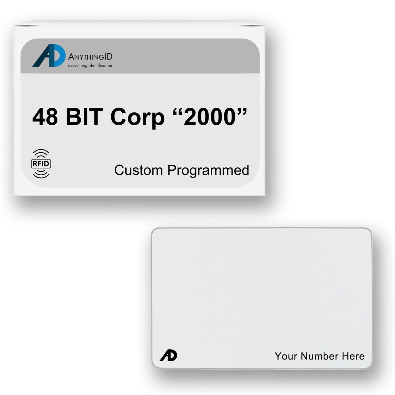 AnythingID PVC Prox Cards | 48 BIT Corp "2000" (Pack of 10)
