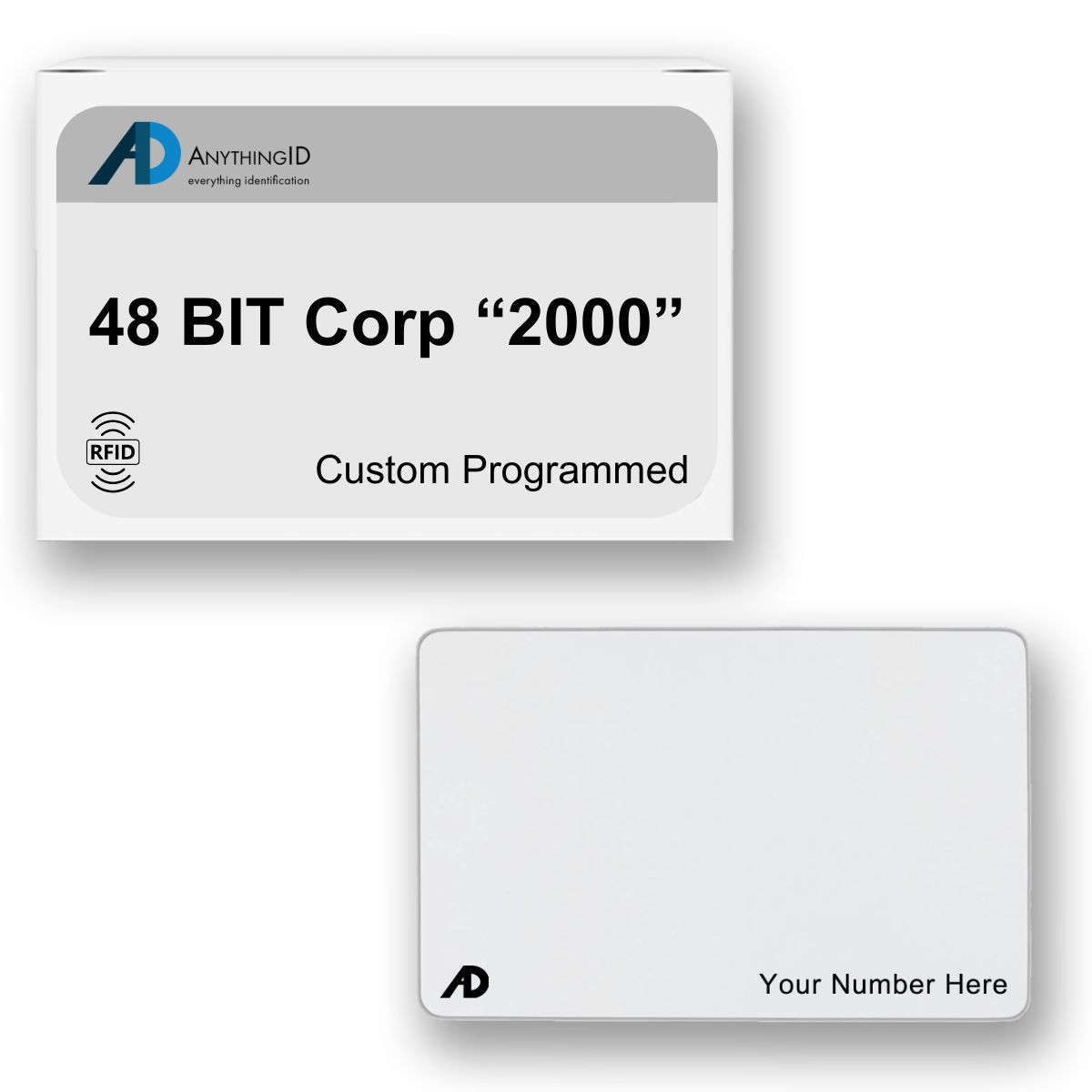 AnythingID PVC Prox Cards | 48 BIT Corp "2000" (Pack of 50)