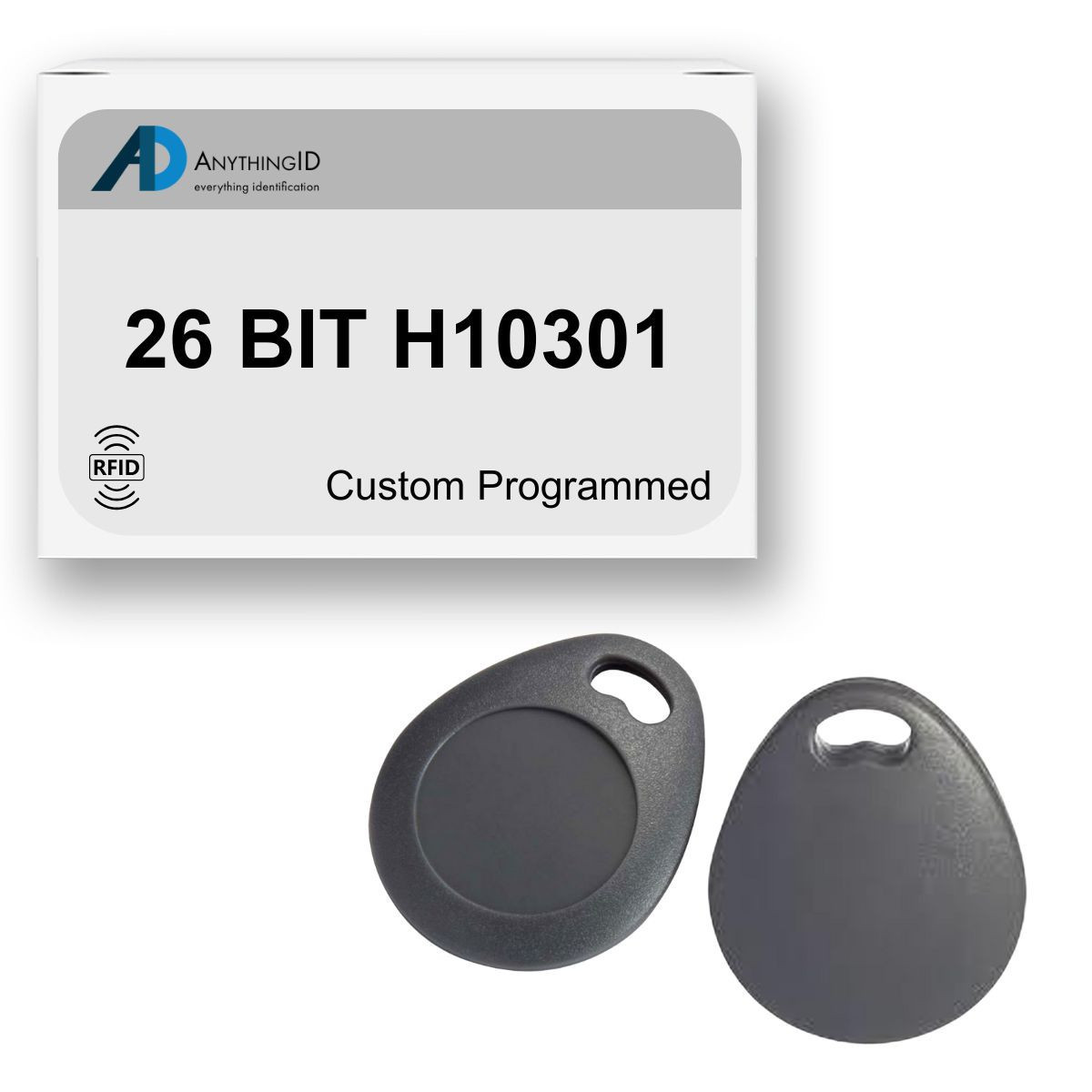 AnythingID Prox Key Fobs | 26 BIT H10301 (Pack of 25)