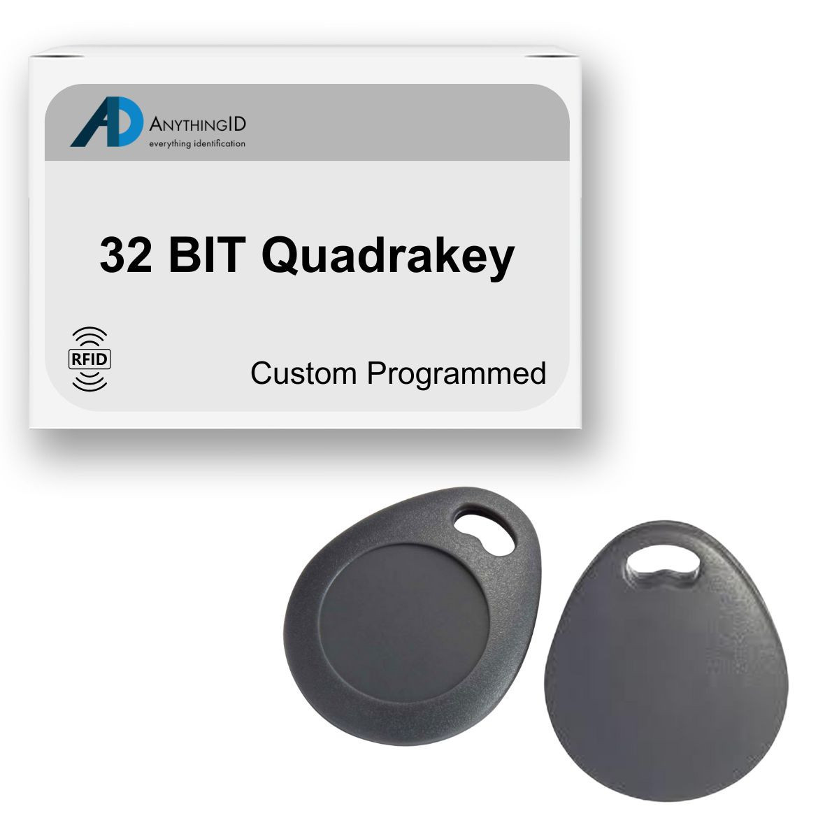 AnythingID Prox Key Fobs | 32 BIT Quadrakey (Pack of 10)