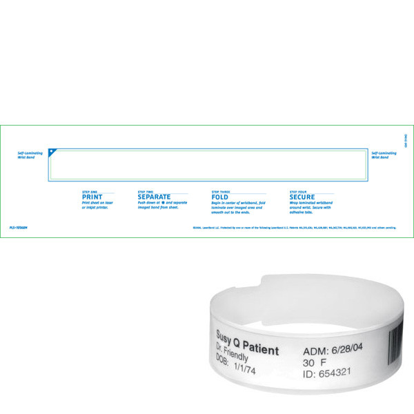 LaserBand PLS-101AX Adult Wristbands (1500 Sheets)