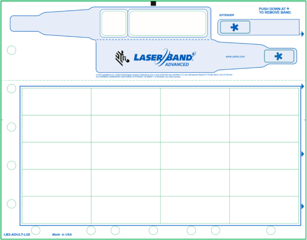 LaserBand2 LB2-ADULT-L3Z Advanced Adult Zoned Wristband and Labels (1000 Sheets)