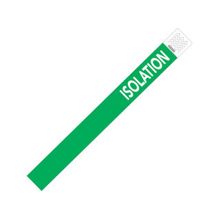 Laserband Alert TY-ISOLATION Tyvek Alert Green Isolation Wristband (1000 Sheets)