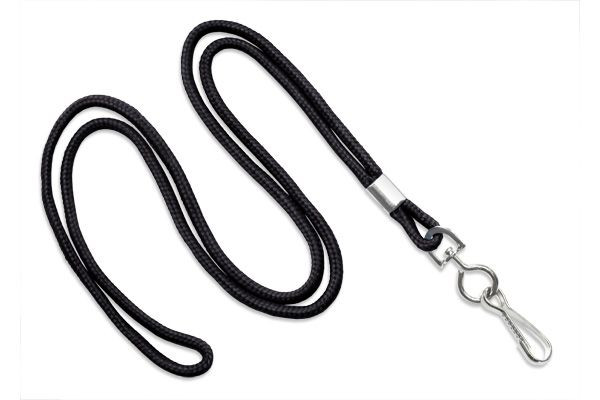 Pack of 100 - 1/8" Round Braid Lanyard with Swivel Hook