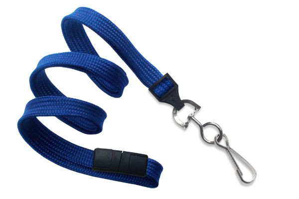 Pack of 100 - 3/8" Flat Braid Lanyard with Breakaway and Swivel Hook