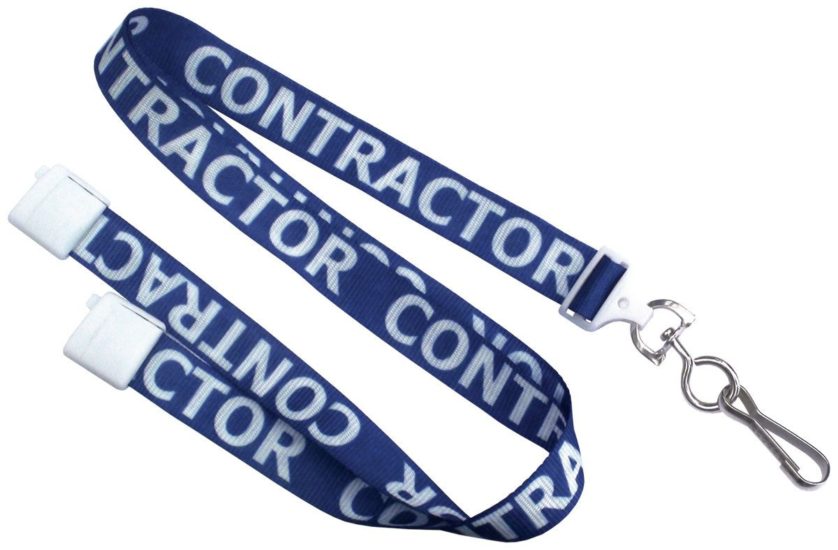 Pack of 100 - 5/8" Pre-Printed Lanyard with Breakaway and Swivel Hook