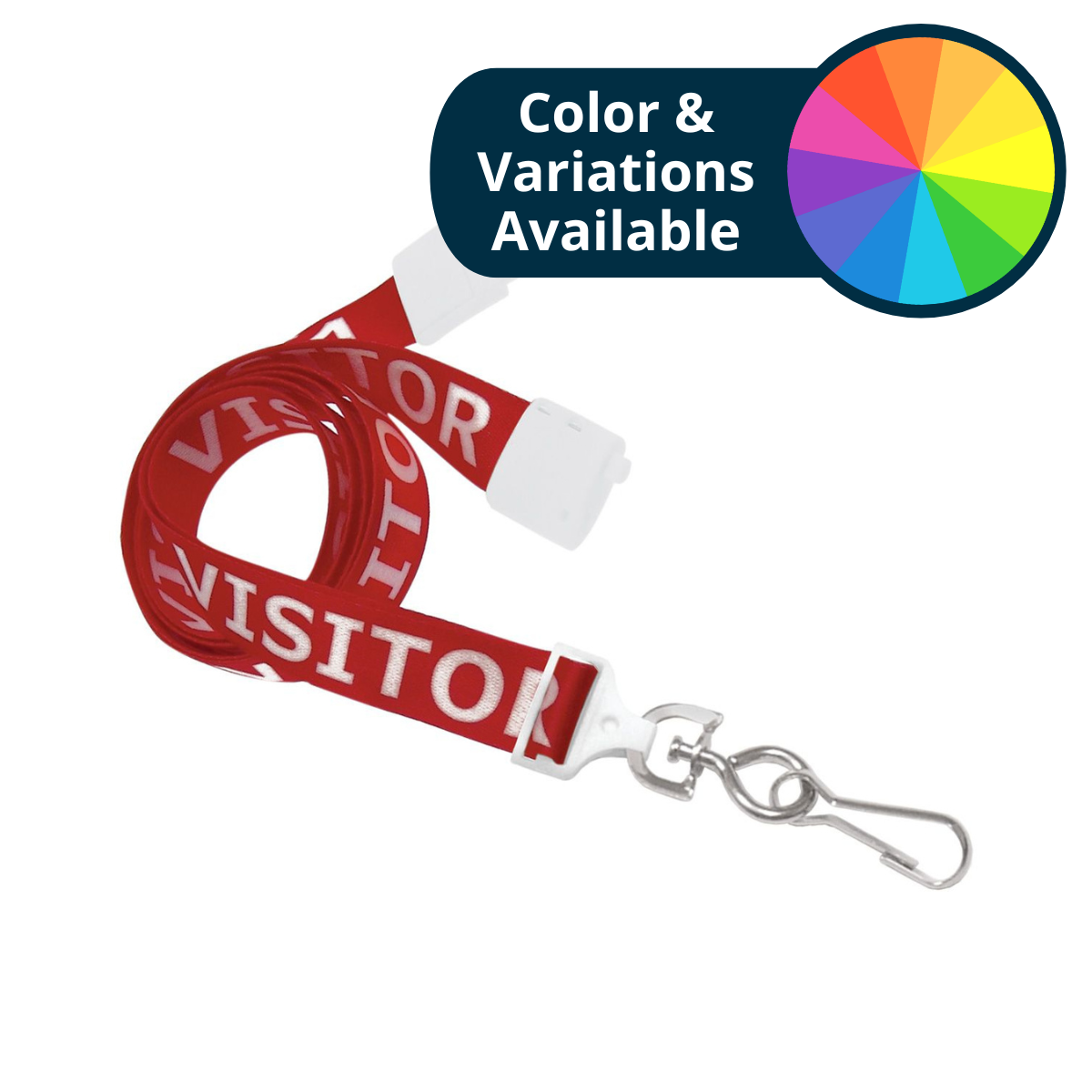 Pack of 100 - 5/8" Pre-Printed Lanyard with Breakaway and Swivel Hook