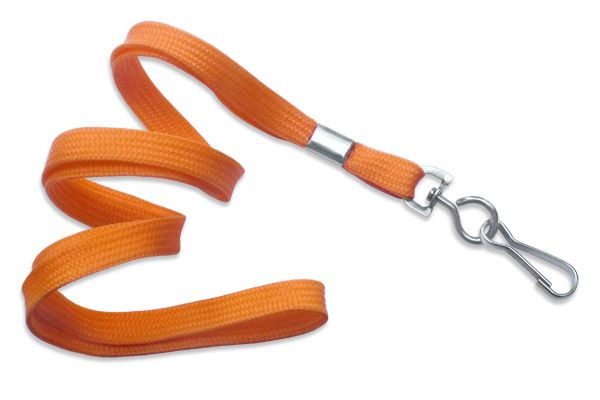 Pack of 100 - 3/8" Flat Braid Lanyard with Swivel Hook
