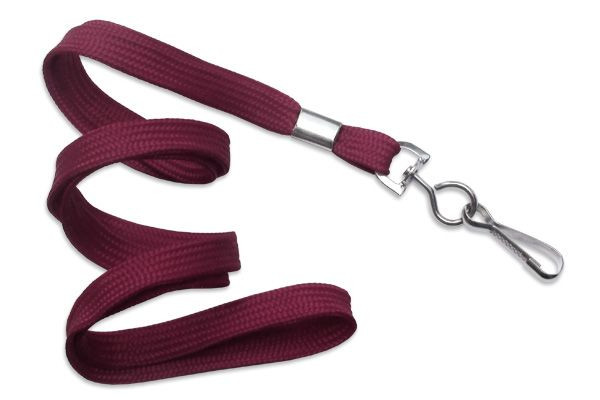 Pack of 100 - 3/8" Flat Braid Lanyard with Swivel Hook