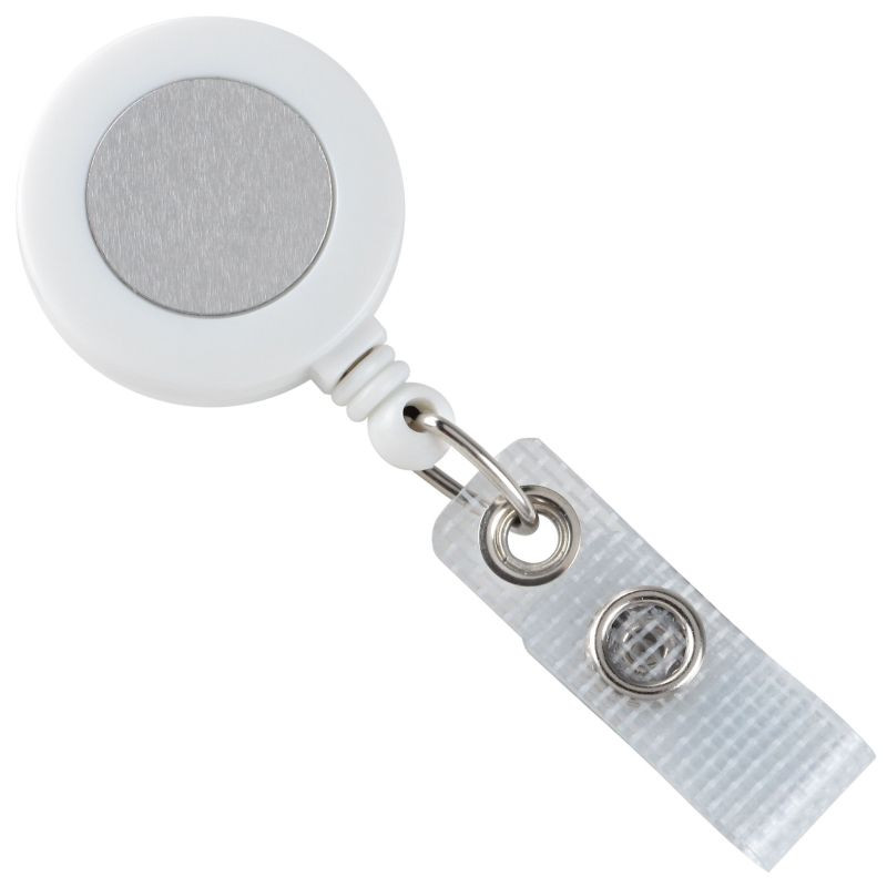Pack of 50 - Badge Reel with Silver Sticker and Belt Clip