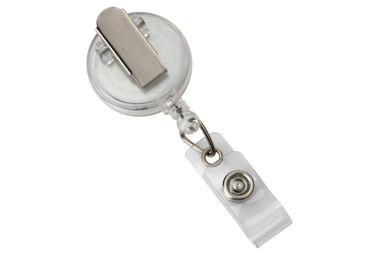 Pack of 50 - Badge Reels Translucent with Belt Clip and Clear Strap