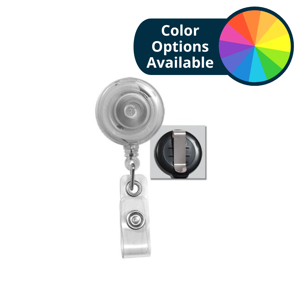Pack of 50 - Badge Reels Translucent with Belt Clip and Clear Strap