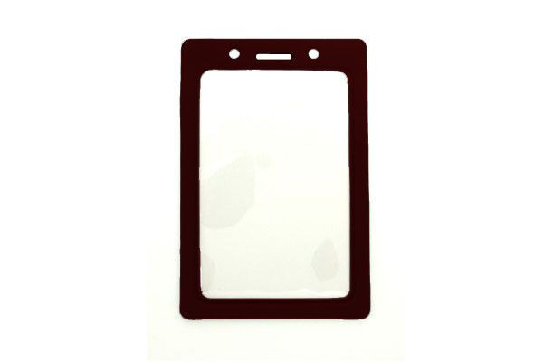 Clear Vinyl Vertical Badge Holder with Color Frame, 2.25" x 3.44" - Pack of 100