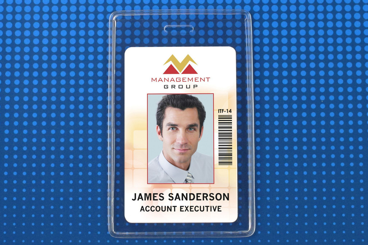 Heavy-Duty Vinyl Vertical Proximity Card Holder, 2.38" x 3.75" - Pack of 100