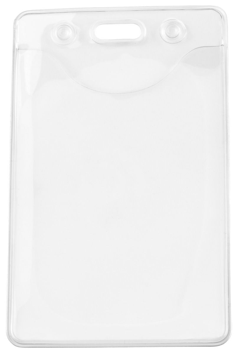 Clear Vertical Earth-Friendly Vinyl DOP-Free Badge Holder - Pack of 100