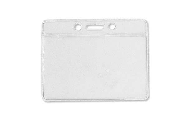 Vinyl Horizontal Badge Holder with Color Bar, 3.75" x 2.63" - Pack of 100