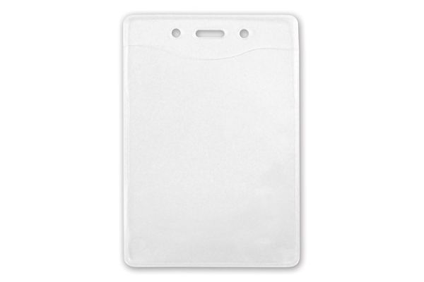 PureClear Eco-Friendly Vinyl Vertical Event Size Badge Holder, 3" x 4" - Pack of 100