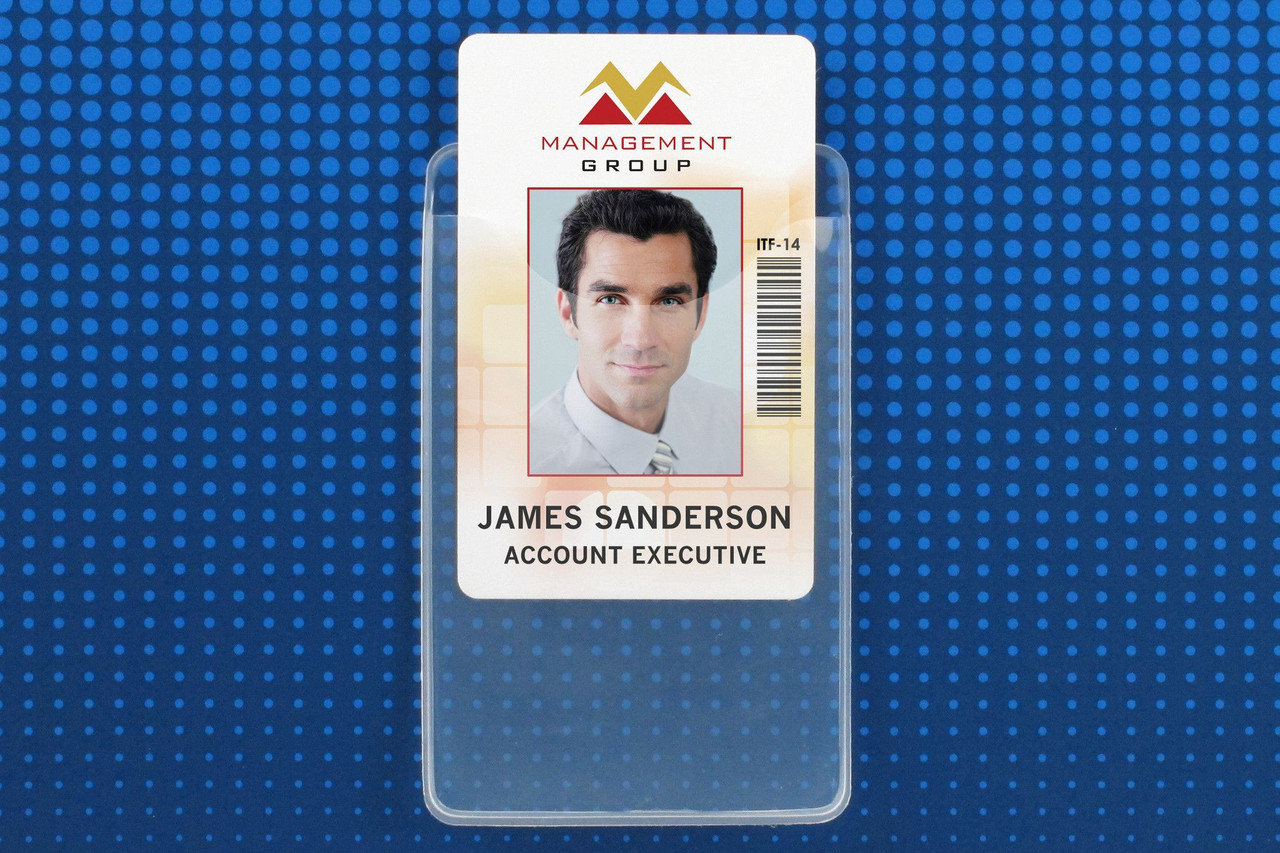 PureClear Vinyl Vertical Badge Holder, 2.38" x 3.38" - Pack of 100