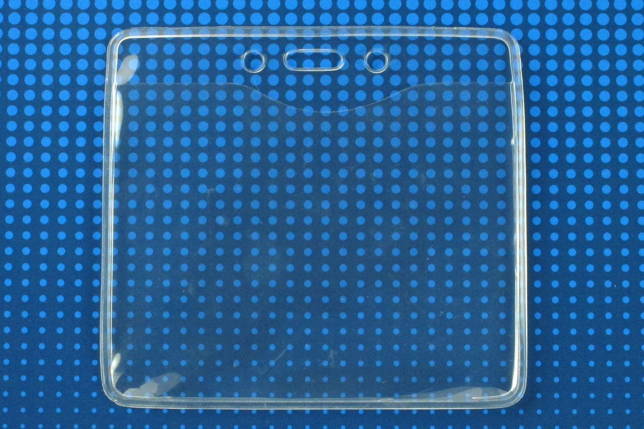 Pack of 100 - PureClear Eco-Friendly Vinyl Horizontal Event Size Badge Holder, 4" x 3"