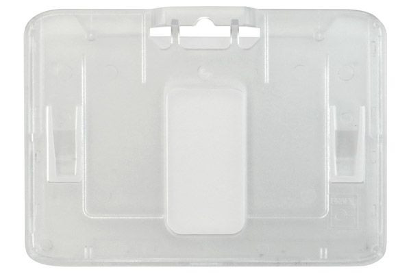 Pack of 50 - Clear Frosted Horizontal Rigid Plastic Badge Holder