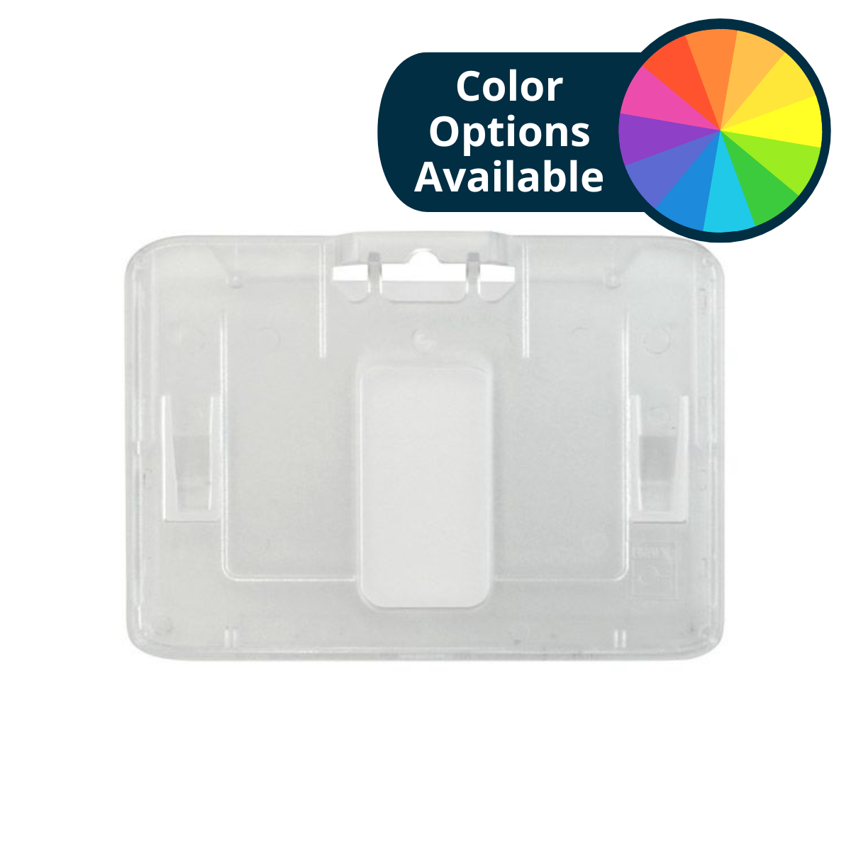 Pack of 50 - Clear Frosted Horizontal Rigid Plastic Badge Holder