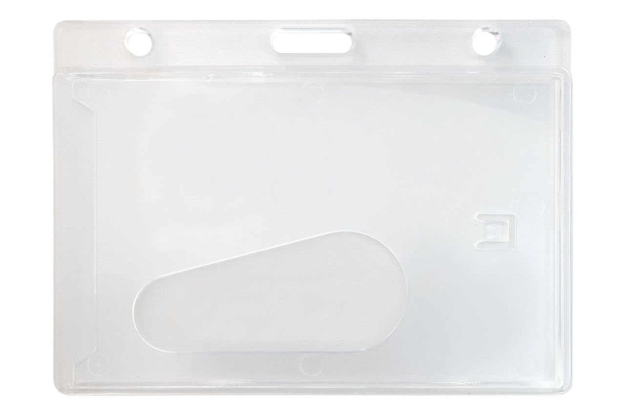 Pack of 50 - Frosted Rigid Plastic Horizontal Side-Load Access Card Holder